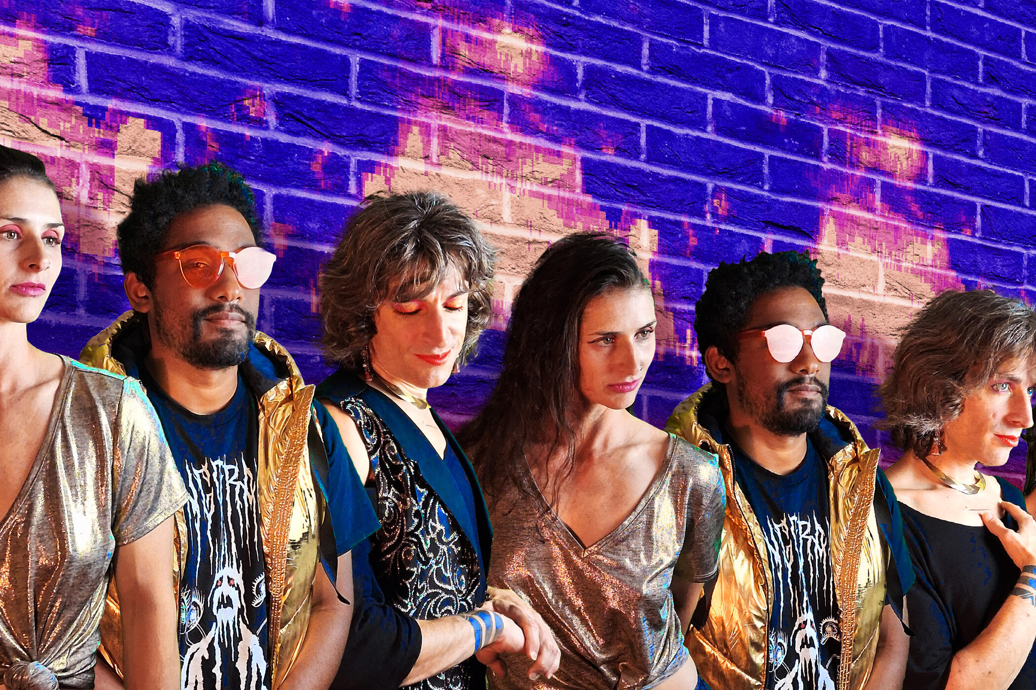 A photo of the band Minus World featuring Kat Williams (drums) Seth Voliere (guitars) and Jupiter V (vox and synth)